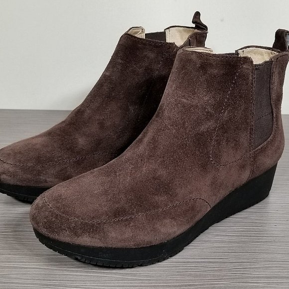 Dr. Scholl's Scarlet Wedge Chelsea Bootie, Brown Suede, Womens Size 6.5 - Picture 1 of 10